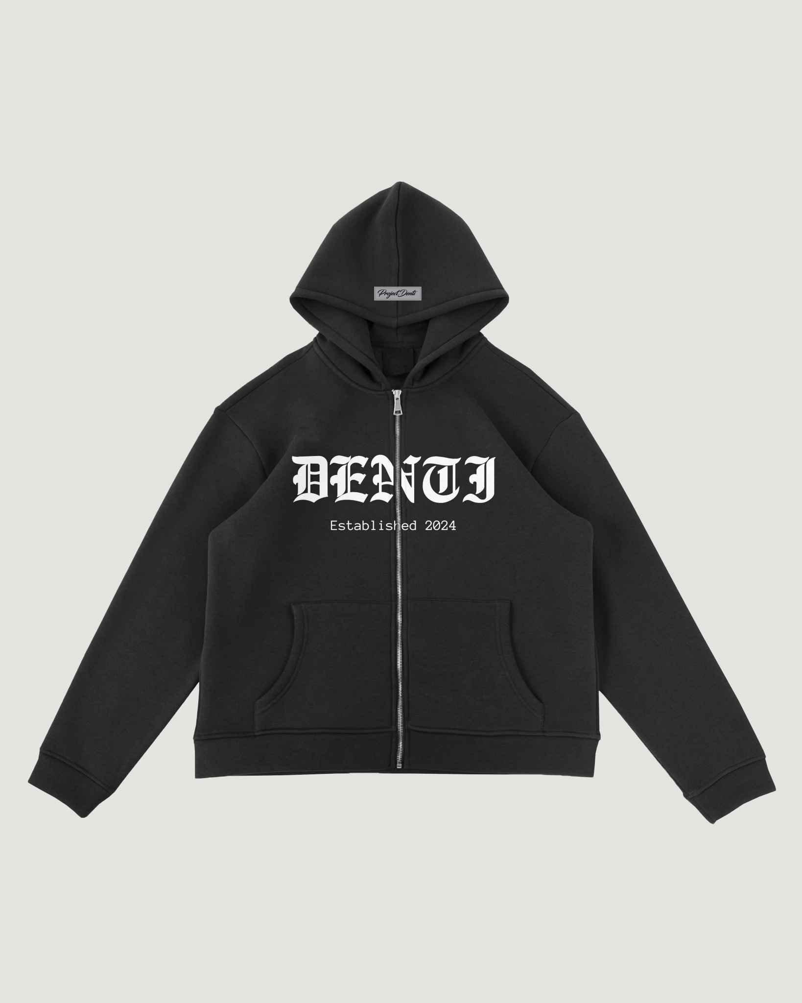 Black Zip Hoodie - Project Denti