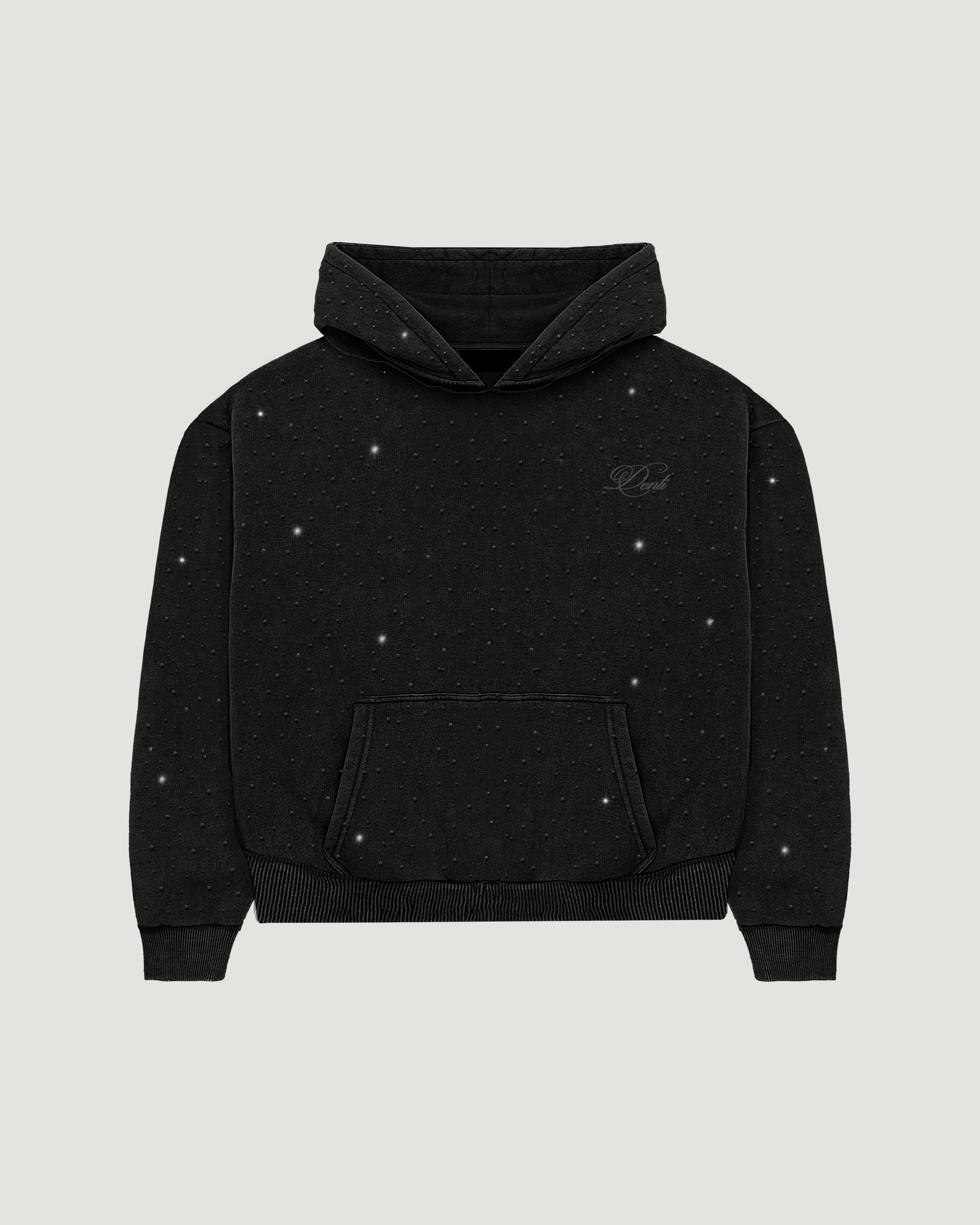 MINIMALIST RHINESTONE HOODIE