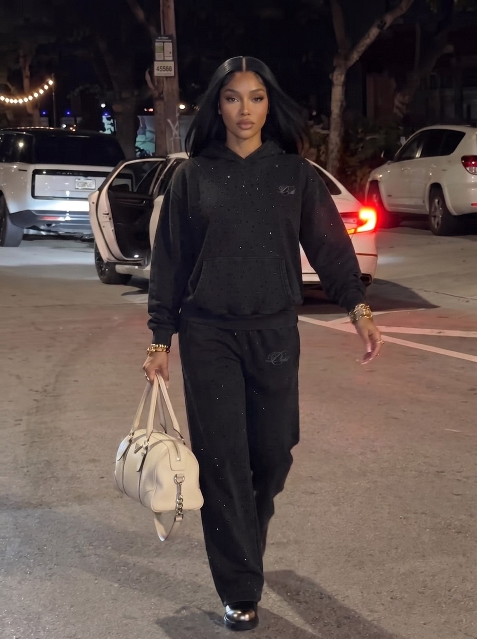 MINIMALIST RHINESTONE SWEATPANTS - Project Denti