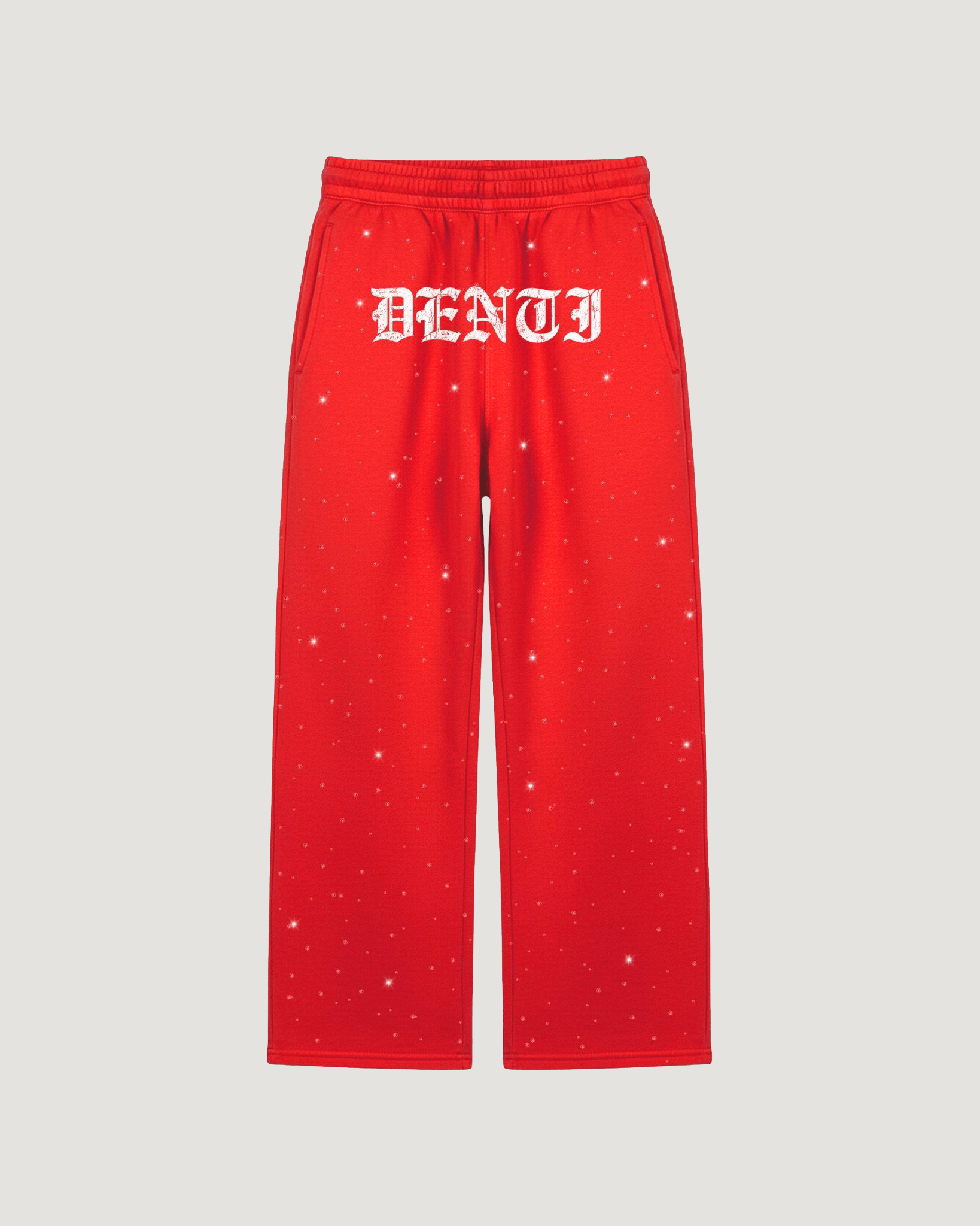 RED RHINESTONE SWEATPANTS - Project Denti