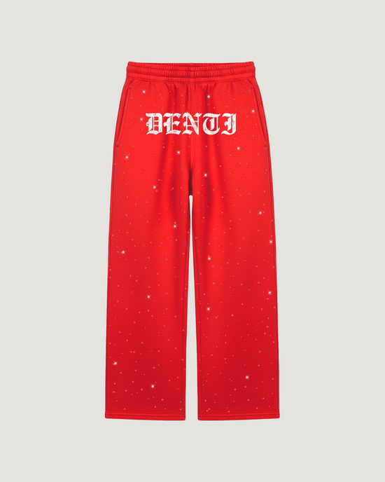 RED RHINESTONE SWEATPANTS