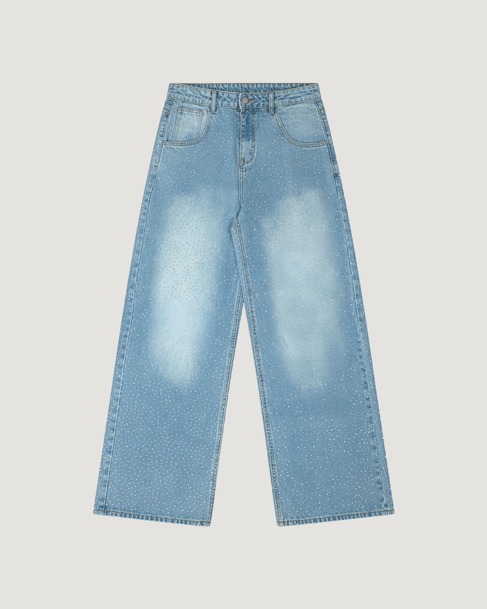 RHINESTONE BAGGY JEANS - Project Denti