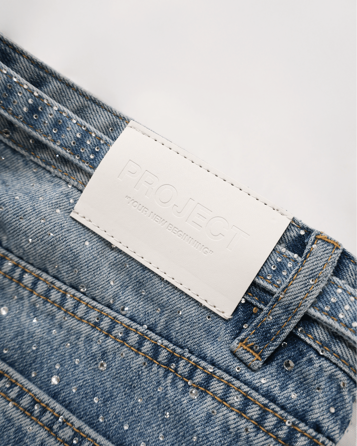 RHINESTONE BAGGY JEANS - Project Denti