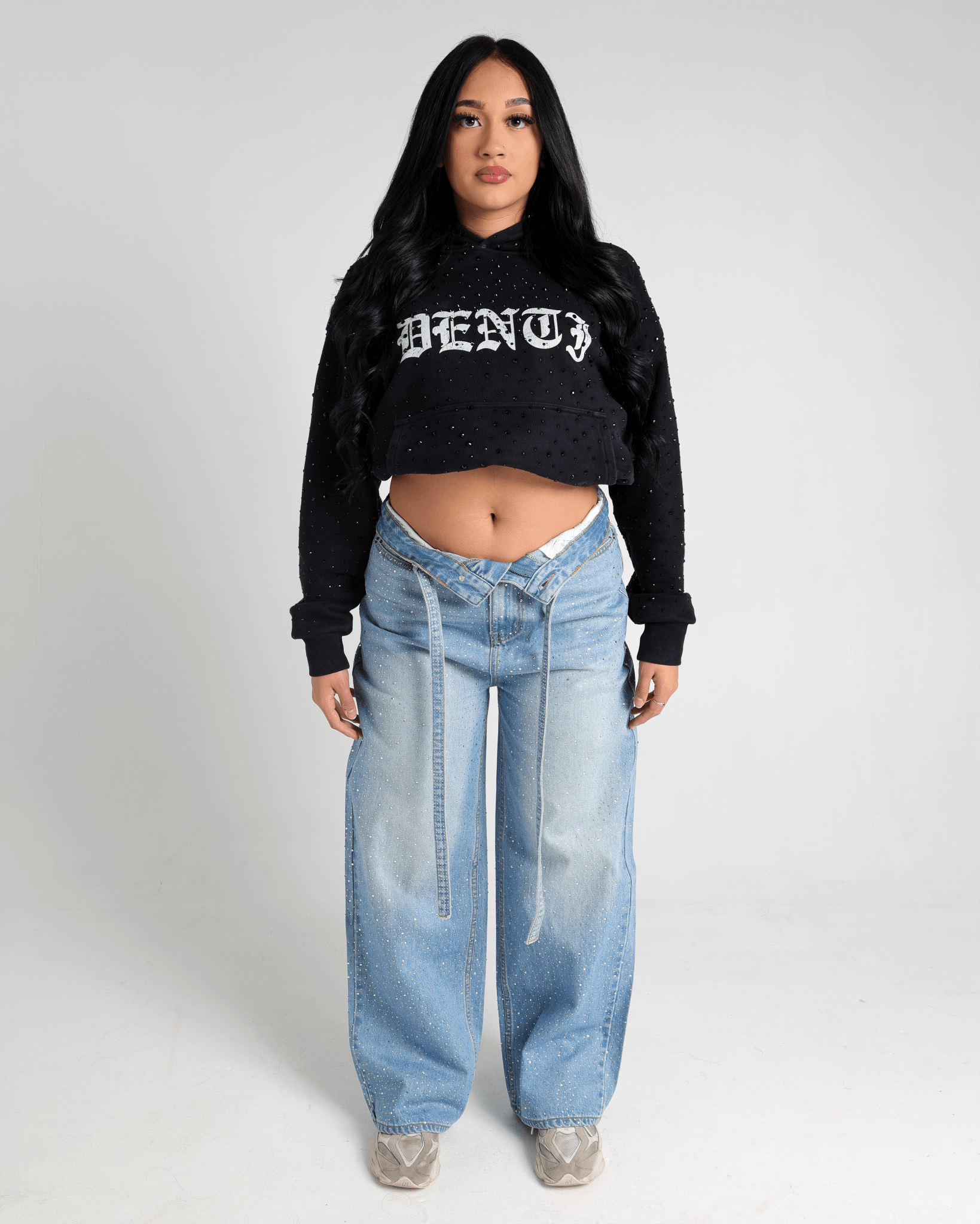 RHINESTONE BAGGY JEANS - Project Denti