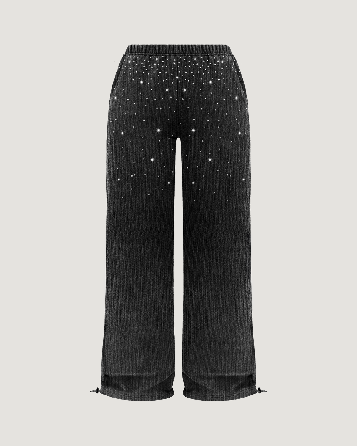 BLACK SIGNATURE RHINESTONE SWEATPANTS